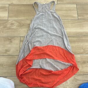 Free People color block high low dress linen size XS